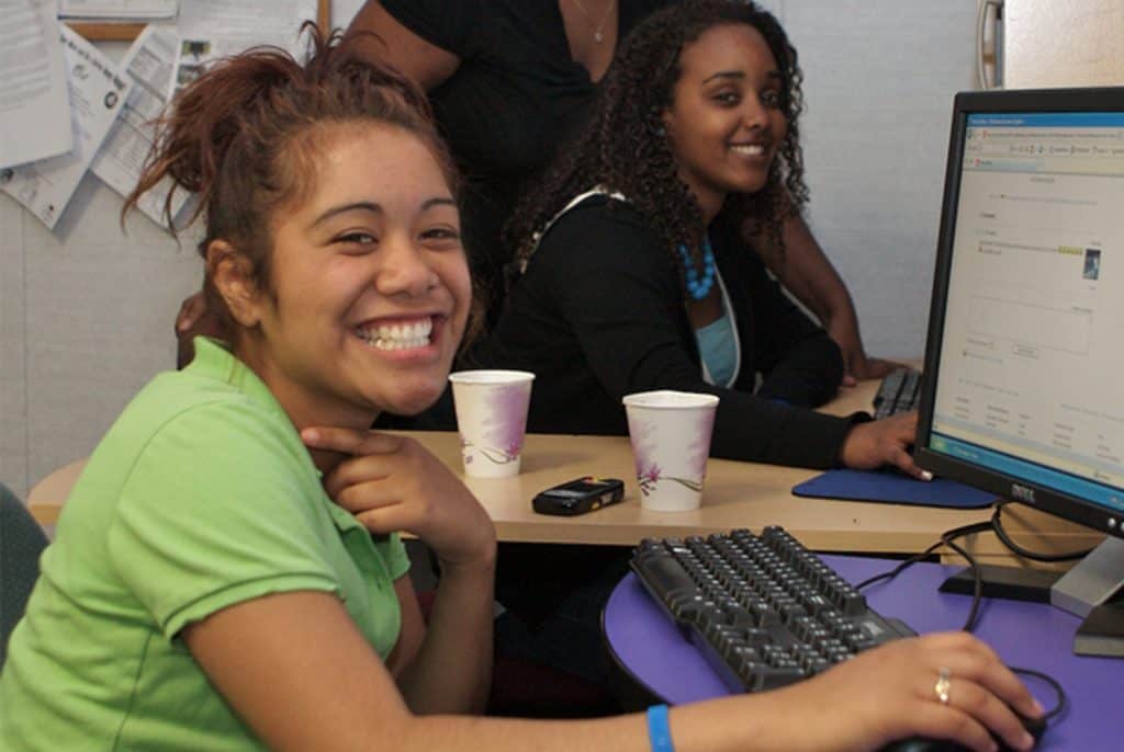 Girl at computer